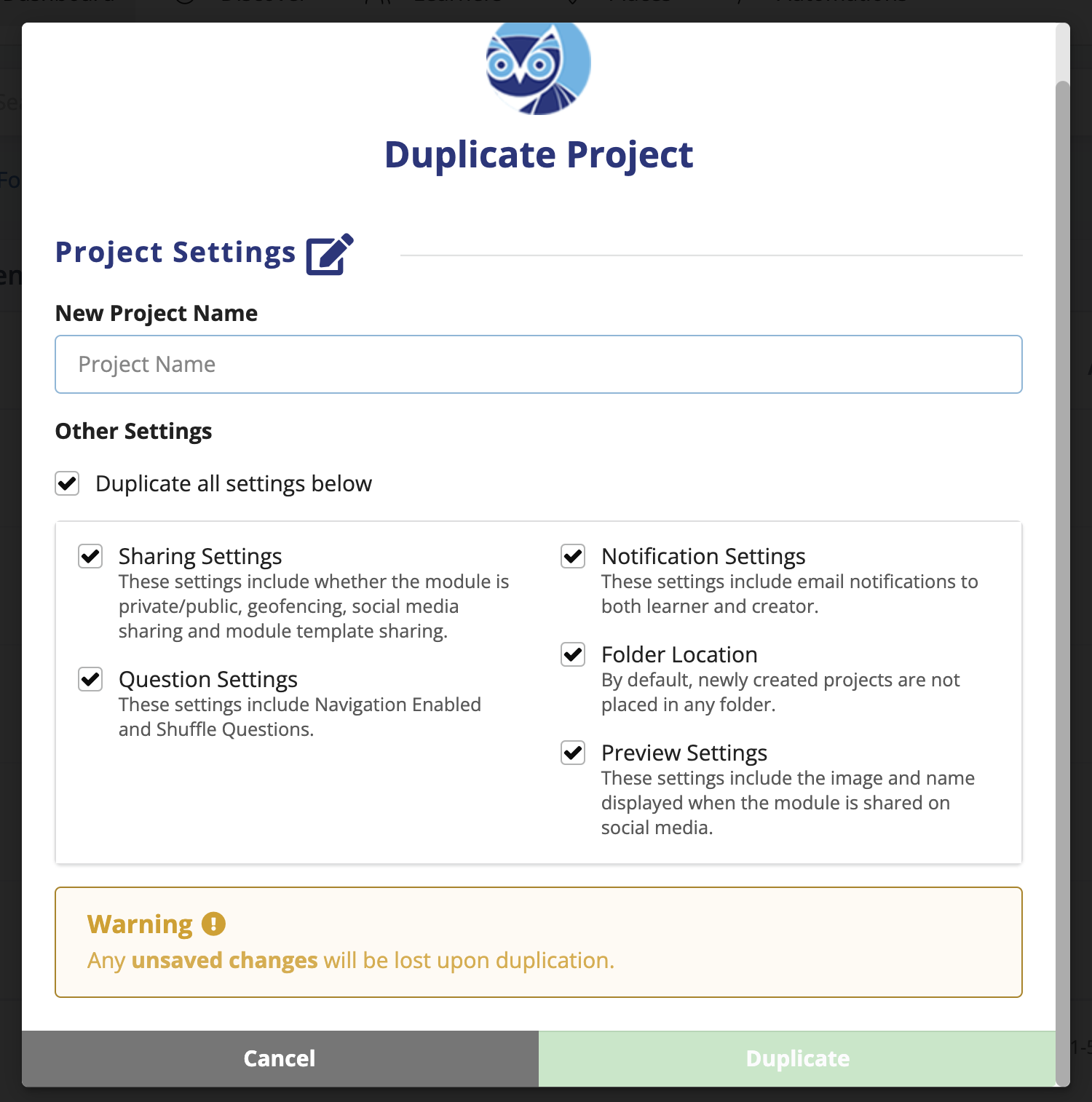 Duplicating a Module
